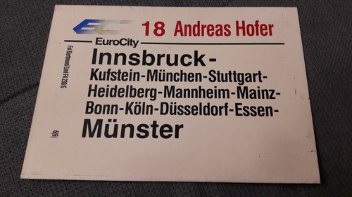 Zuglaufschild andreas - zuglaufschild, 18