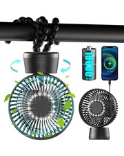 Mini Tisch Lüfter Leise Ventilator Clip Tischventilator mit USB Fan 10000mAhAkku