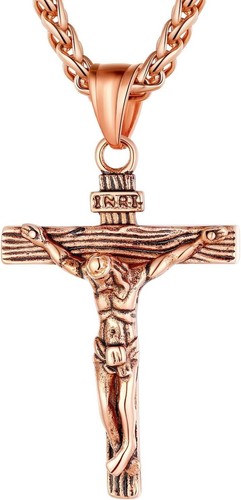 Edelstahl kreuz halskette - u7,