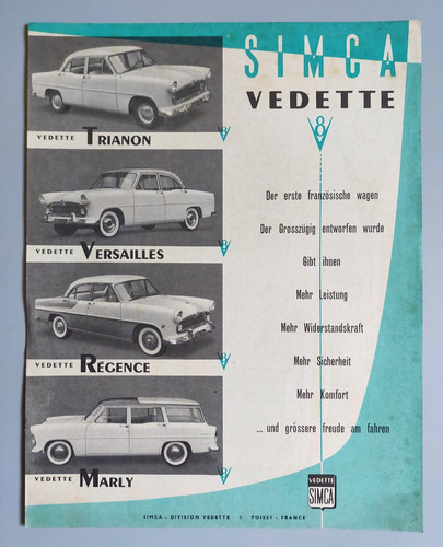Simca vedette prospektblatt - vedette,