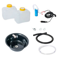 12V Campingspüle Küchenblock Waschbecken Spülbecken Ford VW 32cm Schwarz Bulli