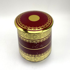 Vintage Jacobs Kaffee Vorratsdose Blech Deckel 70er Rot Gold Ornamente Patina