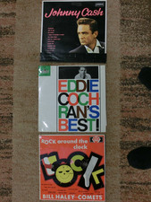 3 LPs 1 Eddie Cochran 1Bill Haley 1 Johnny Cash