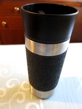 ROSSMANN Coffee to go Becher Thermobecher Edelstahl schwarz Kaffebohnen -Muster