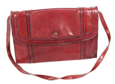 Assima Tasche Clutch Bag Leder bordeaux Vintage Boho Schultertasche PB396