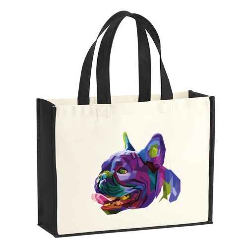 Jutetasche mops colorful - jutetasche,