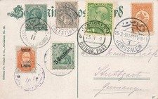124273) Türkei AK Jerusalem mit 6-Länder-Frankatur 1911