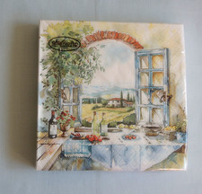 20 Servietten Toskana Fenster  Wein Essen Haus Packung OVP Motivservietten Lands