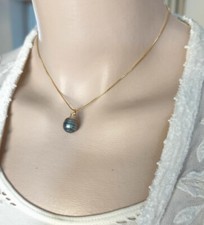 Tahiti , goldige Perlenkette, echte Tahiti Perlen, vergoldet.