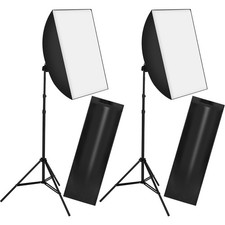 Studioleuchte Softbox Fotostudio Profi 2er Set 50W Studiolampe Stativ + Tasche