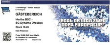 Fußball-Eintrittskarte - Ticket  HERTHA BSC - SG DYNAMO DRESDEN