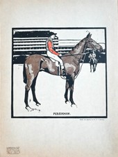 c1900 Pferde Reitsport Jockey