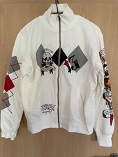 Ed Hardy Zip Up Jacke/Sweatshirt Weiß - Tolle Tattoos- Größe XL