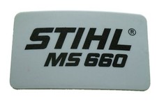 Typenschild für Motorsäge