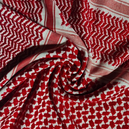 Red white original kufiya - red,
