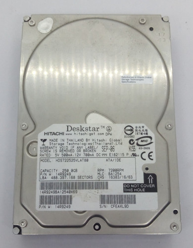 Hitachi deskstar 250 gb - hitachi, ***250