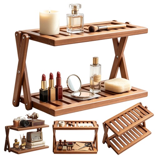 Faltbares holzregal stöckig - holzregal, 2-stöckig