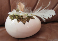 Eiförmige Vasen Keramik creme