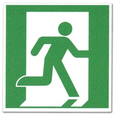 Aluminium-Schild „Notausgang rechts“ 3mm Alu Dibond® 20x20cm | B-Ware