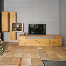 Wöstmann Wohnwand Sineo Europäische Wildeiche Bohleneiche Gebürstet 