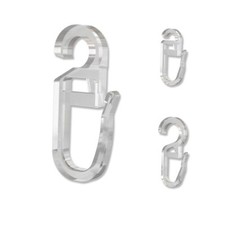 Überklipshaken mit Faltenlegehaken, transparente Faltenhaken für Gardinenringe