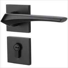 Schwarzes Alu-Türschloss