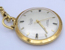 Vintage Primato Super 17 Jewels Taschenuhr mit Kette Handaufzug / Vergoldet