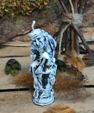 Kerze aus Bienenwachs – Baba Jaga Figur  handgemacht 9 cm Hexe Witch Magie