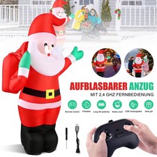Weihnachtsdeko Aufblasbarer Weihnachtsmann 1,1m Wetterfest für Draußen Garten