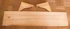 Regalbrett, Kiefer, Massivholz, incl. 2 Holzkonsolen, 88,5 x 20 x 2 cm