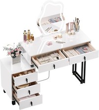 Schminktisch mit LED-Beleuchtung einstellbare Helligkeit Make Up Tisch 6118ws