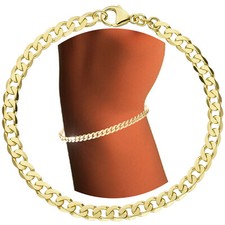 4,5mm Panzerarmband 333er echt Gold Gelbgold 19 cm Armkette 8 Karat flach massiv