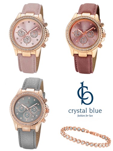 Crystal blue damen armbanduhr - crystal,