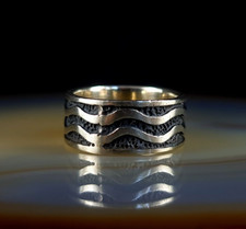 Ring Silber 925 Bandring 16 mm - geschwärzt breit & modern silver anello