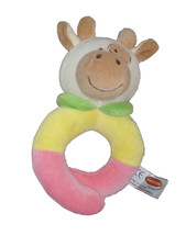 Magomora Kuh rosa gelb beige 19 cm Greifling Stofftier Kuscheltier Plüschtier