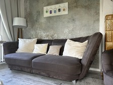 Couch Big Sofa Braun + Sessel