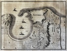 Antibes Merian Kupferstich Vogelschau Topographia Frankreich Côte d´Azur 1655-61