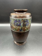 Cloisonne Vase China um 1920 Republikzeit Zellenschmelz mit Ranken