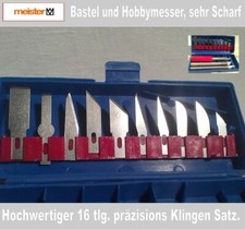 Messerklingen, Skalpellklingen, Beitelklingen, präzisions Messer Set,16 teilig.