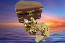 Messing Sextant im Holzbox Navi auf See Maritimes Geschenk vintage Tischdeko1
