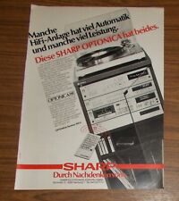 Seltene Werbung vintage SHARP OPTONICA SYSTEM 105 H HiFi Anlage 1981