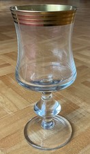 Murano Glas Pokalglas Goldrand Italien Vintage 18 cm