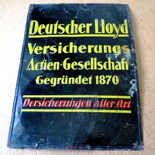 DEUTSCHER LLOYD Versicherungen Antikes Blechschild Leipzig München um 1920 RAR