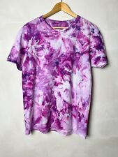 NEU Lila Tie Dye Batik Shirt aus Baumwolle, handgefärbt, Ice Dye Design, Größe M