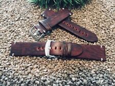 Uhrenarmband Sattelleder glatt dunkelbraun Vintagelook 20mm 22mm 24mm 18mm  NEU