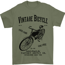 Vintage Fahrrad Cyclist Retro Bike Herren 100% Baumwoll