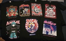 Japan Streetwear T-Shirt Schwarz Größe L Herren