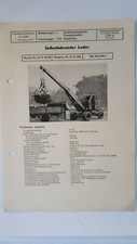 ORIGINAL DATENBLATT SELBSTFAHRENDER LADER T 172 DDR 1961 MÄHDRESCHERWERK WEIMAR