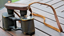 Russisches Fernglas 1941 Strichplatte Hammer & Sichel 6x30 Lederschutz WW2