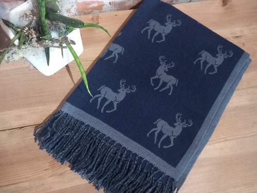 Schal hirsche navy dunkelblau - schal,